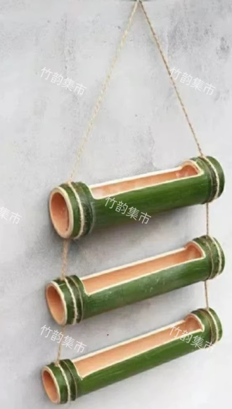 挂式竹花盆 3层