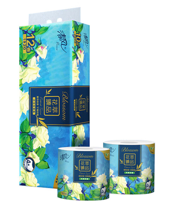 B20AGHC清风花萃4层200克10卷有芯卷纸