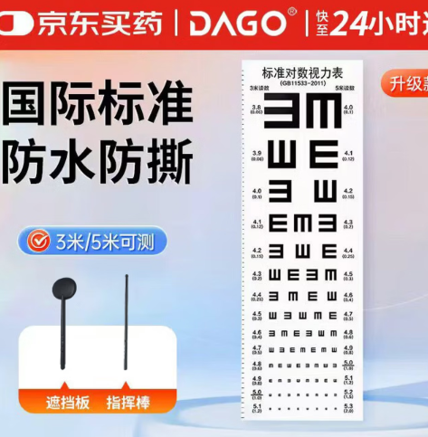视力表 双E字经典版3~5米标准款(尺寸:高75cm 宽25cm)