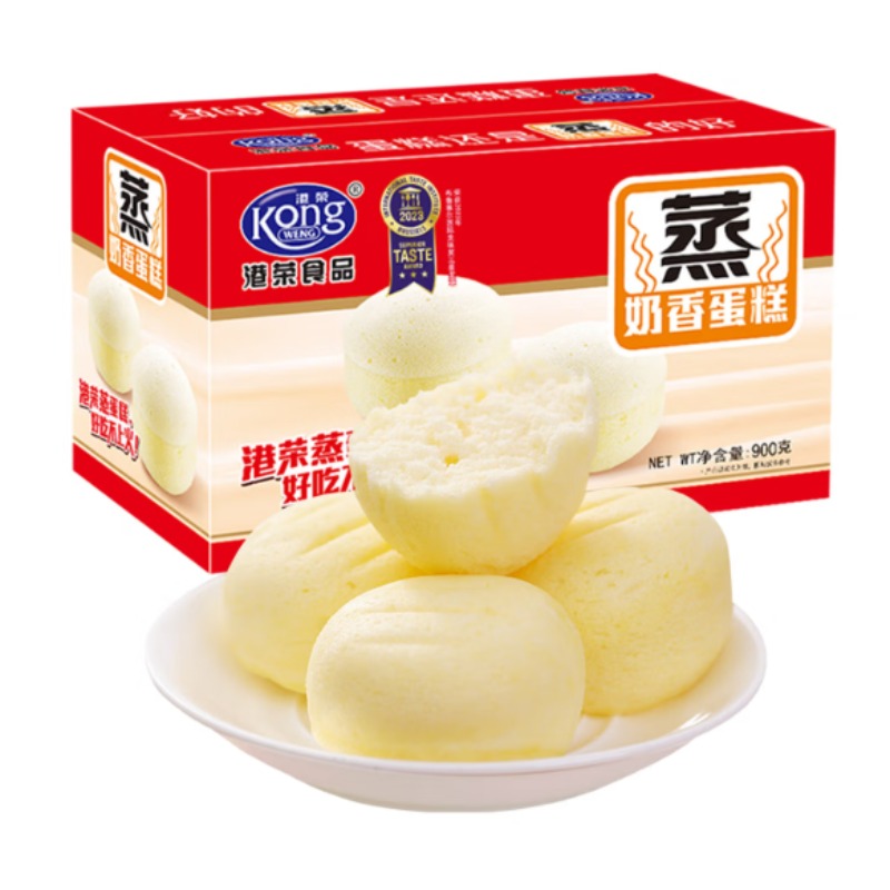 港荣蒸蛋糕    (1箱35包，900g装）