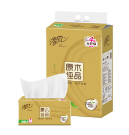 清风 BR34MJ 原木金装4层120抽M号3包抽纸