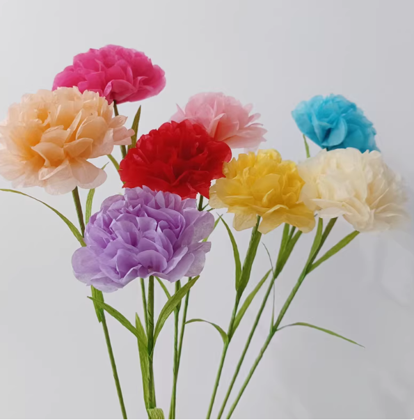 皱纹纸花DIY材料包 随机4色，20支/包