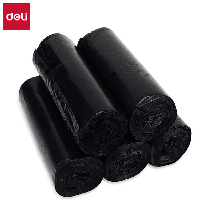 得力（deli）33071 办公生活垃圾袋垃圾袋  平口50*60 5卷150只